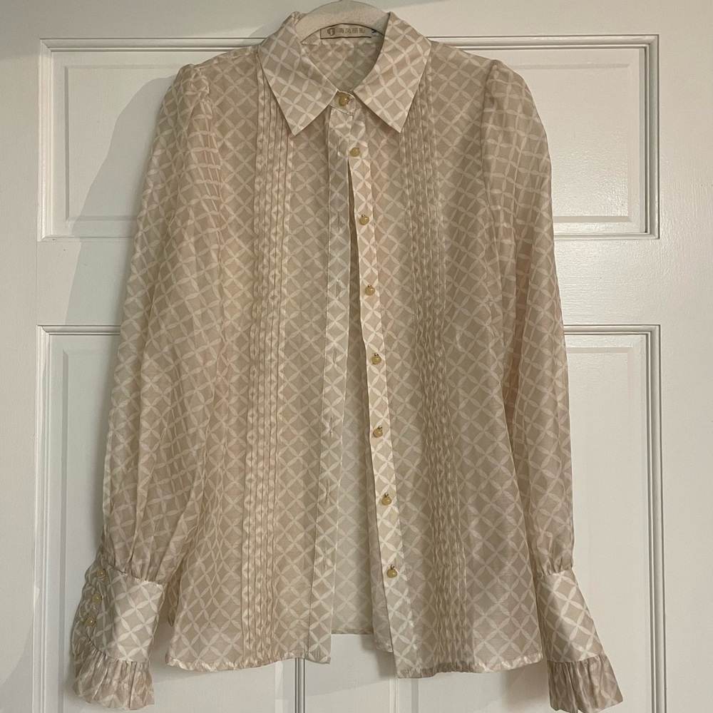 BOUTIQUE | sheer chiffon nude blouse